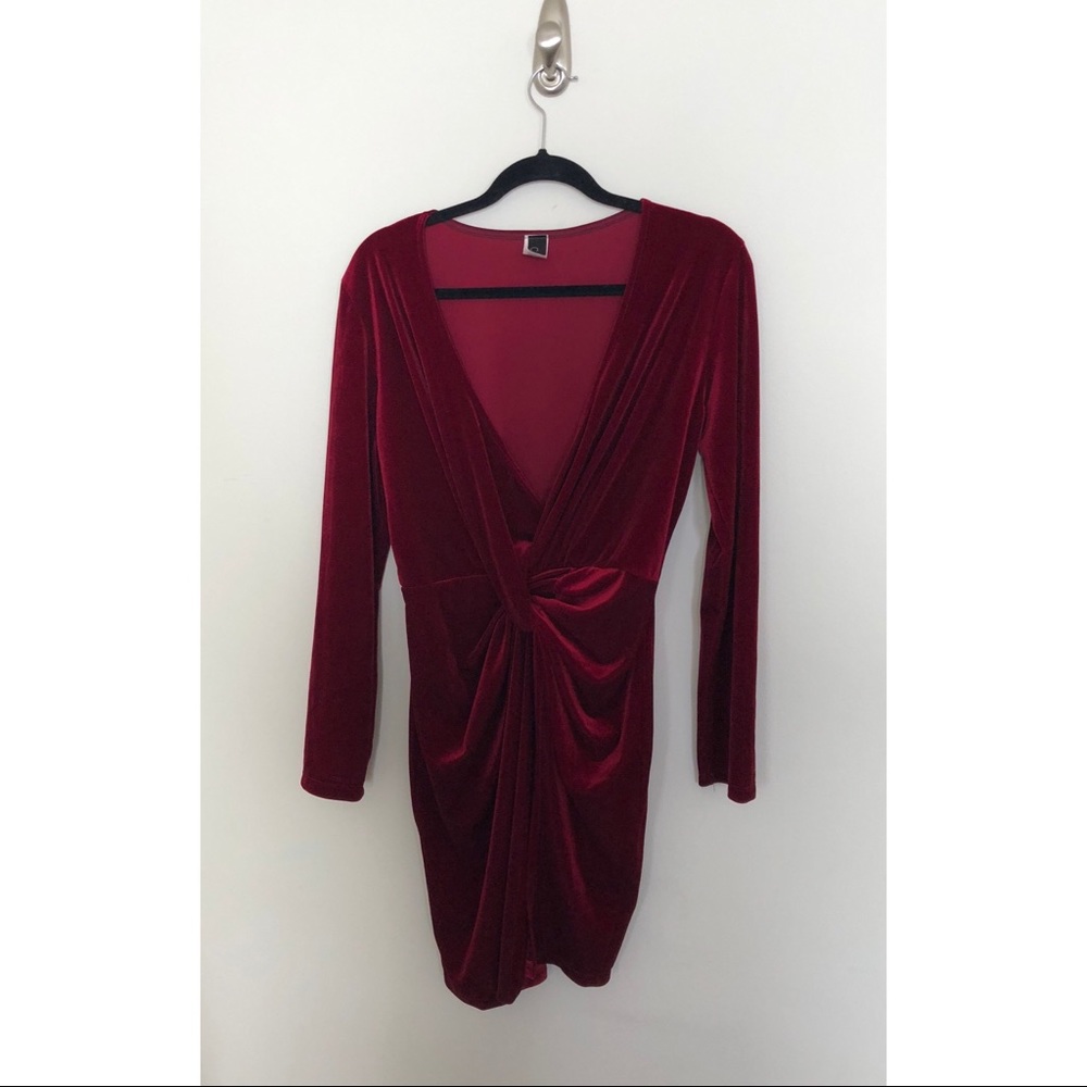 Red Velvet long sleeve dress